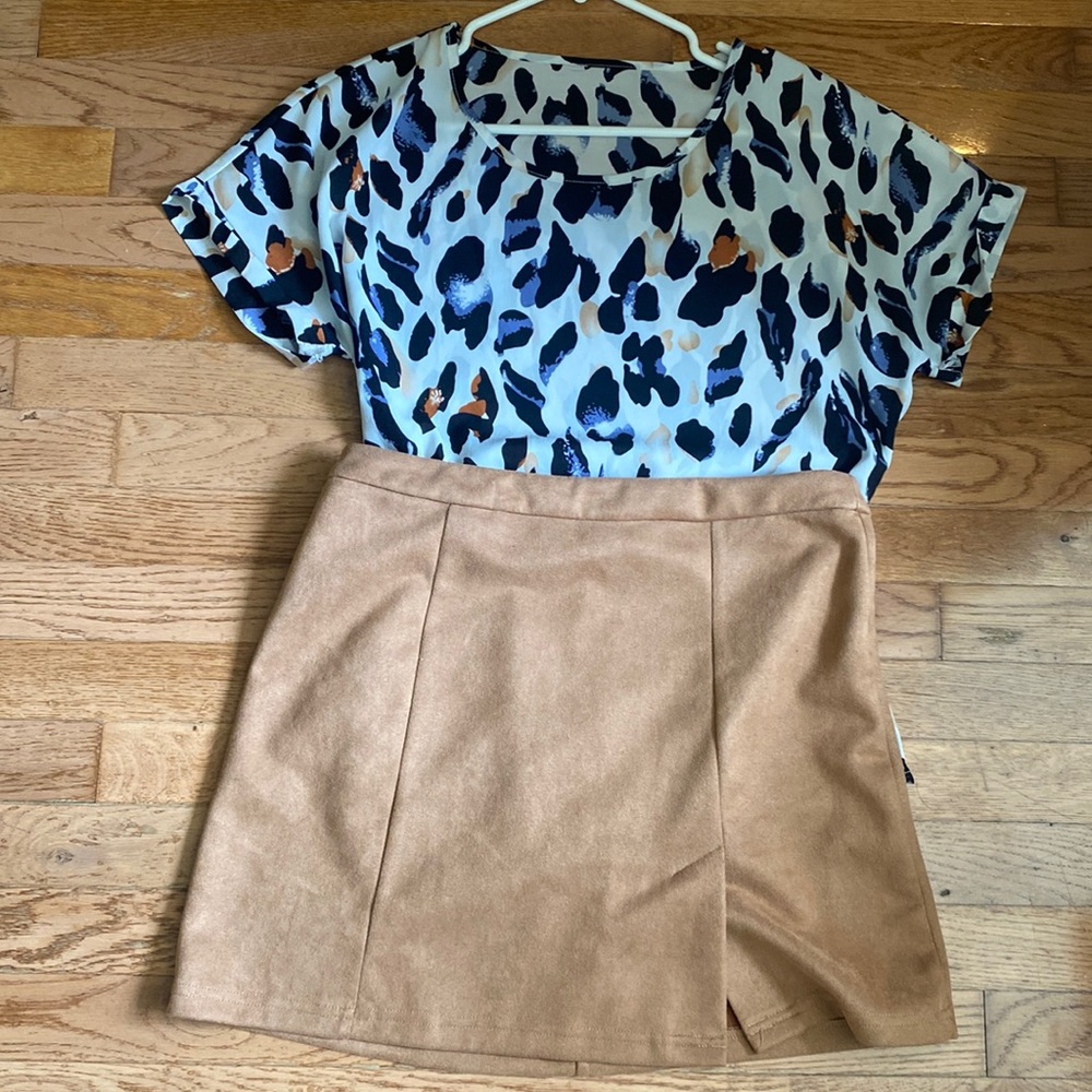 SHEIN animal print blouse